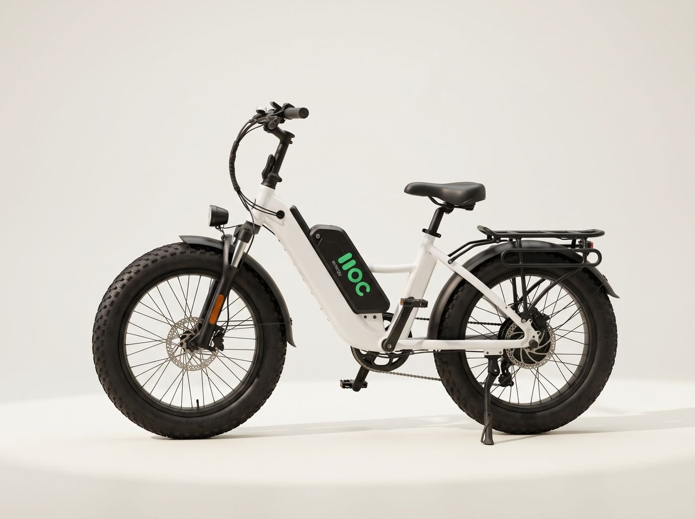 E-bike Urbana Confort MOC energy, blanca, de cuadro bajo y ruedas anchas